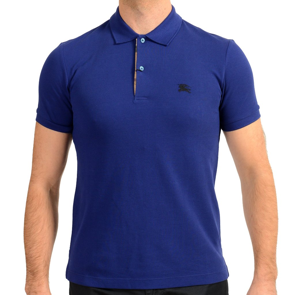 Burberry Men's "Oxford" Bright Blue Short Sleeve Polo Shirt Us S It 48